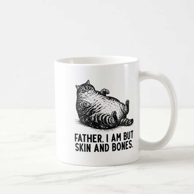 Caneca De Café Pai Gato Sou Mas Pele E Ossos (Direita)