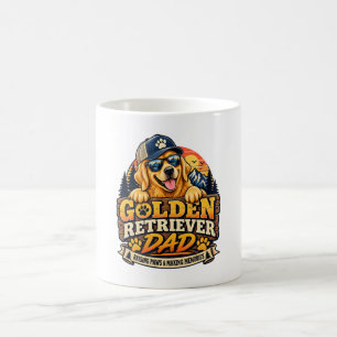 Caneca De Café Pai Golden Retriever Retro Vintage Pôr do Sol