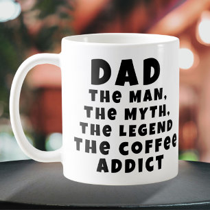 Caneca De Café Pai Homem Mito Lenda Viciado em Café Pai Engraçado