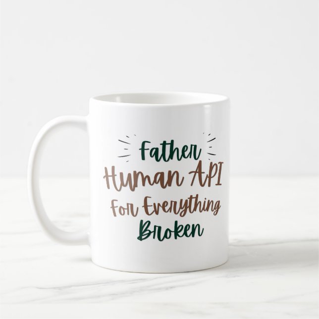 Caneca de café Pai Humano API Engraçado IT Dad (Esquerda)