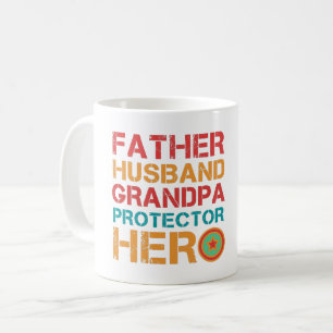 CANECA DE CAFÉ PAI HUSBAND GRANDPA PROTETOR HERO