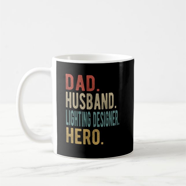 Caneca De Café Pai Husband Lighting Designer Hero (Esquerda)