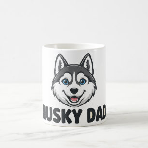 Caneca De Café Pai Husky — Rosto de Husky Siberiano Sorridente pa