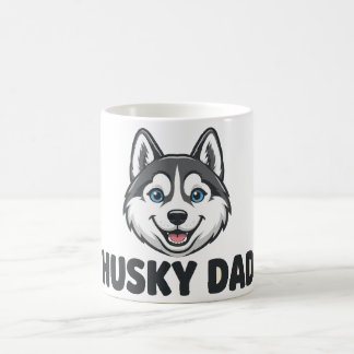 Caneca De Café Pai Husky — Rosto de Husky Siberiano Sorridente pa
