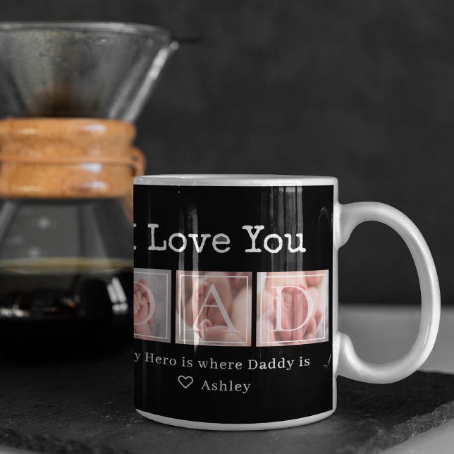 Caneca De Café Pai I Love You Photo Collage (Criador carregado)