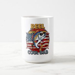Caneca De Café Pai Legal de Reel: Diversão Patriótica de Pesca