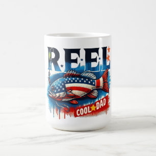 Caneca De Café Pai Legal de rolo - Estilo de Pesca Patriótico