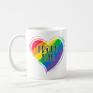 Caneca De Café Pai LGBT Orgulho gay Mês do Sinalizador do Coração
