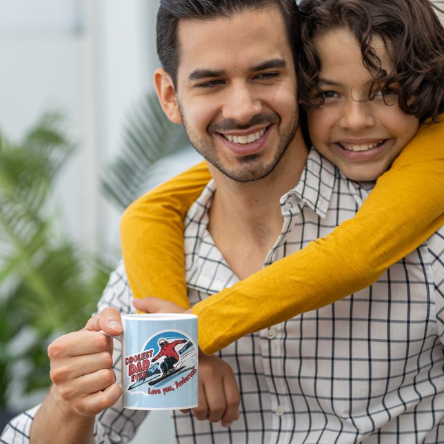 Caneca De Café Pai Mais Legal Alguma Vez Snowboard Mug (Let dad know how cool he is with this, "Coolest Dad Ever" personalized mug! )