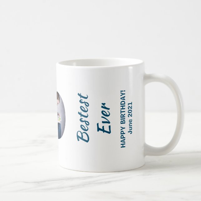 Caneca De Café Pai Mais Querido da Moda Transparente com 3 Fotos (Direita)