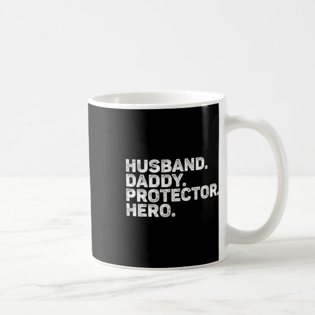 Caneca De Café Pai Marido Protetor Hero Pai Engraçado Padre Vint (Direita)