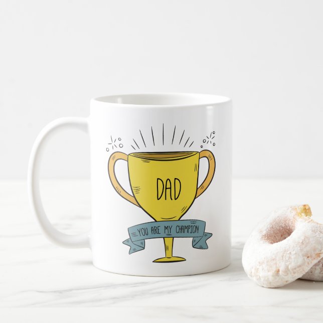 Caneca De Café Pai Meu Dia de os pais Campeão | Café Mug (Com Donut)