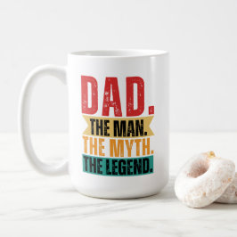 Caneca De Café Pai mito lenda lenda engraçada retrô angustiado