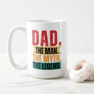 Caneca De Café Pai mito lenda lenda engraçada retrô angustiado