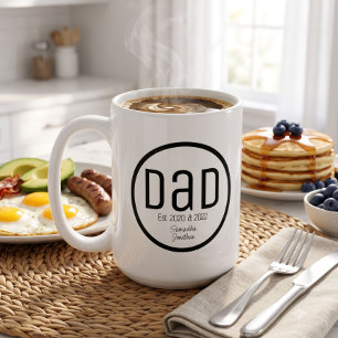 Caneca De Café Pai Moderno Estabelecido Nomes Simples das Criança