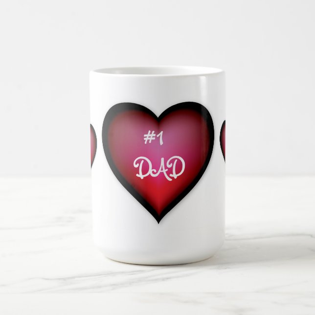 Caneca De Café Pai Mug/#1 com Corações (Centro)