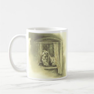 Caneca De Café Pai Natal Vitoriano Antigo na Janela