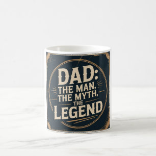 Caneca De Café Pai: O Homem, O Mito, A Lenda - A Vintagem Negra