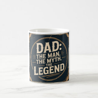 Caneca De Café Pai: O Homem, O Mito, A Lenda - A Vintagem Negra