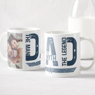 Caneca De Café Pai O Homem O Mito A Lenda Foto Personalizada