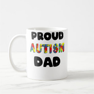 Caneca De Café Pai Orgulhoso de Autismo Masculino Peças de Quebra