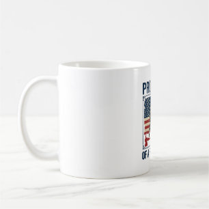 Caneca De Café Pai Orgulhoso de um Bombeiro Bandeira Vintage Vect