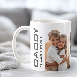 Caneca De Café Pai para crianças nomes dia de os pais de fotos