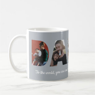 Caneca De Café Pai Personalizado 5 Colagem de Fotos GreyPadre no 