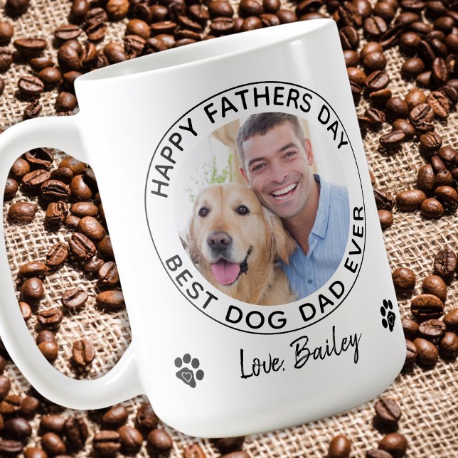 Caneca De Café Pai personalizado Pet Photo Happy Dia de os pais (Criador carregado)