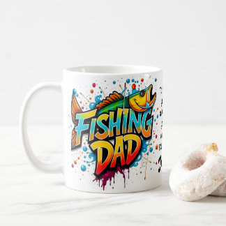Caneca De Café Pai Pescador Dia dos Pais Peixe Citação Grafite