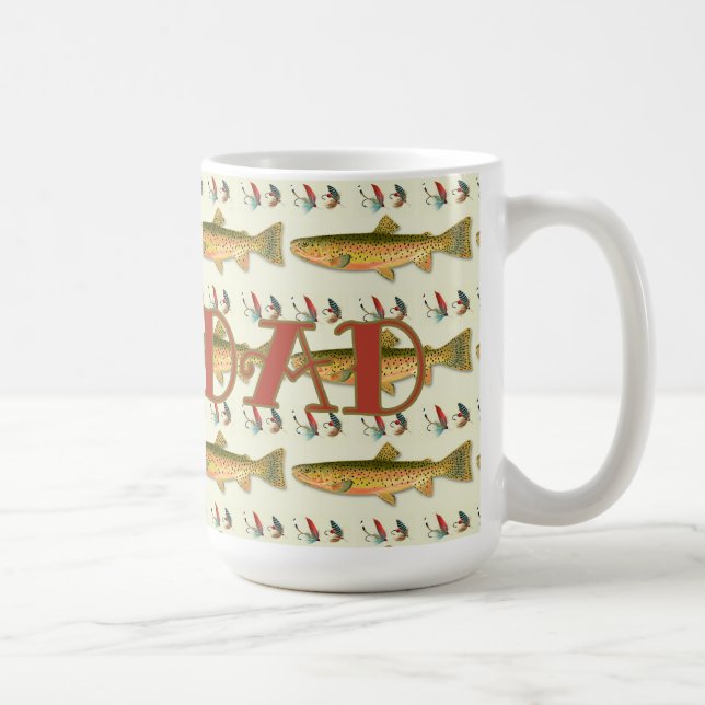 Caneca De Café Pai Pescador Padrão Truta (Direita)