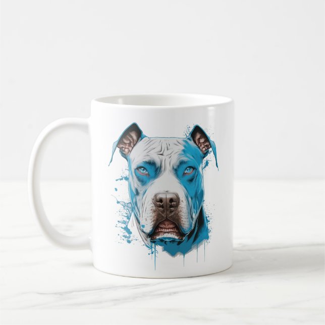 Caneca De Café Pai Pitbull Personalizado (Esquerda)