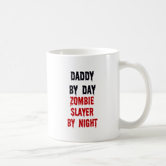 Caneca De Café Pai Por Dia Zombie Caça Por Noite (Direita)