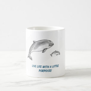 Caneca De Café Pai Porpoise Adorável com bezerro