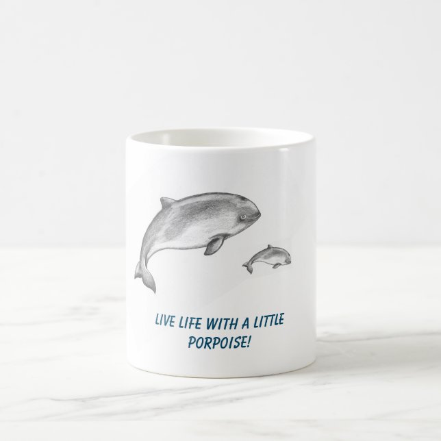 Caneca De Café Pai Porpoise Adorável com bezerro (Centro)