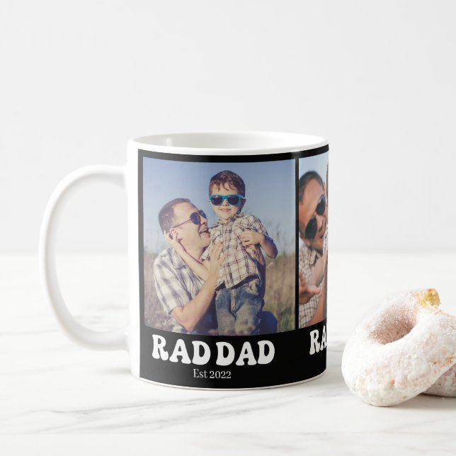 Caneca De Café Pai Radical Est. Retro 3 Foto (Com Donut)