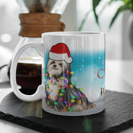 Caneca De Café Pai Santa Hat Feliz Natal Havanês