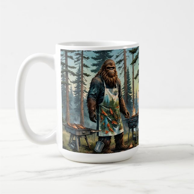 Caneca De Café Pai Sasquatch Fish Grillmaster (Esquerda)