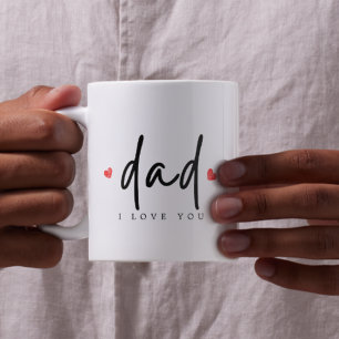 Caneca De Café Pai Simples Eu Te Amo Dia de os pais Aniversário