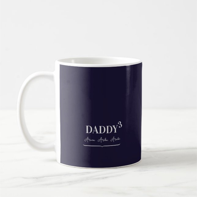 Caneca De Café Pai Simples Moderno Nomes de Crianças (Esquerda)