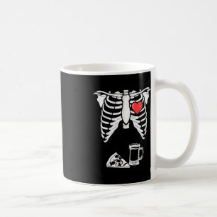 Caneca De Café Pai Skeleton Halloween Beer Pizza Diversão Gravide