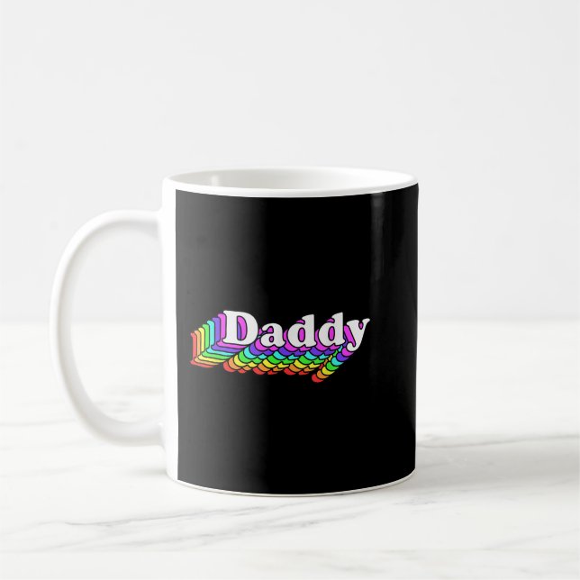 Caneca De Café Pai, Urso do Pai Gay, Arco-Íris LGBT Retro, LGBTQ  (Esquerda)
