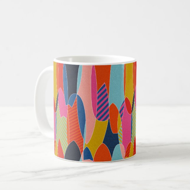 Caneca De Café Painéis de surfe coloridos (Frente Esquerda)