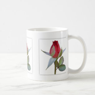 Caneca De Café Painéis do botão da rosa vermelha