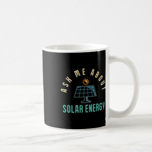 Caneca De Café Painel solar Pergunte-me sobre energia solar energ