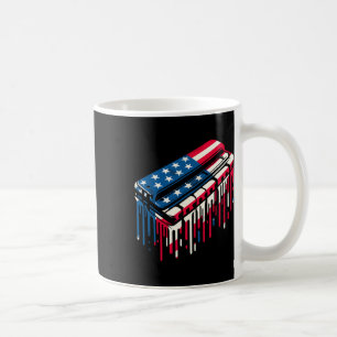 Caneca De Café Paint Dripe Harmonica Americana Bandeira 4 de julh