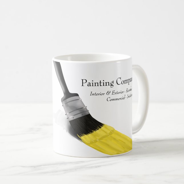 Caneca De Café Painting Painter Service Company Brussel Amarelo (Frente Esquerda)