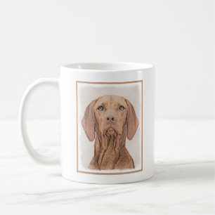 Caneca De Café Painting Vizsla - Arte de Cachorro Original