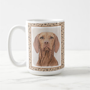 Caneca De Café Painting Vizsla - Arte de Cachorro Original