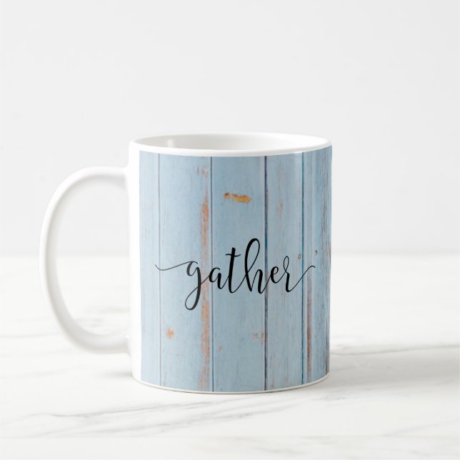 Caneca De Café País Azul Coleta Script Farmhouse Russo (Esquerda)